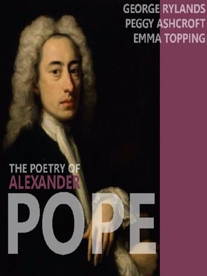 cover image of The Poetry of Alexander Pope